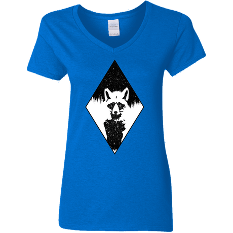 T-Shirts Royal / S Starry Raccoon Women's V-Neck T-Shirt