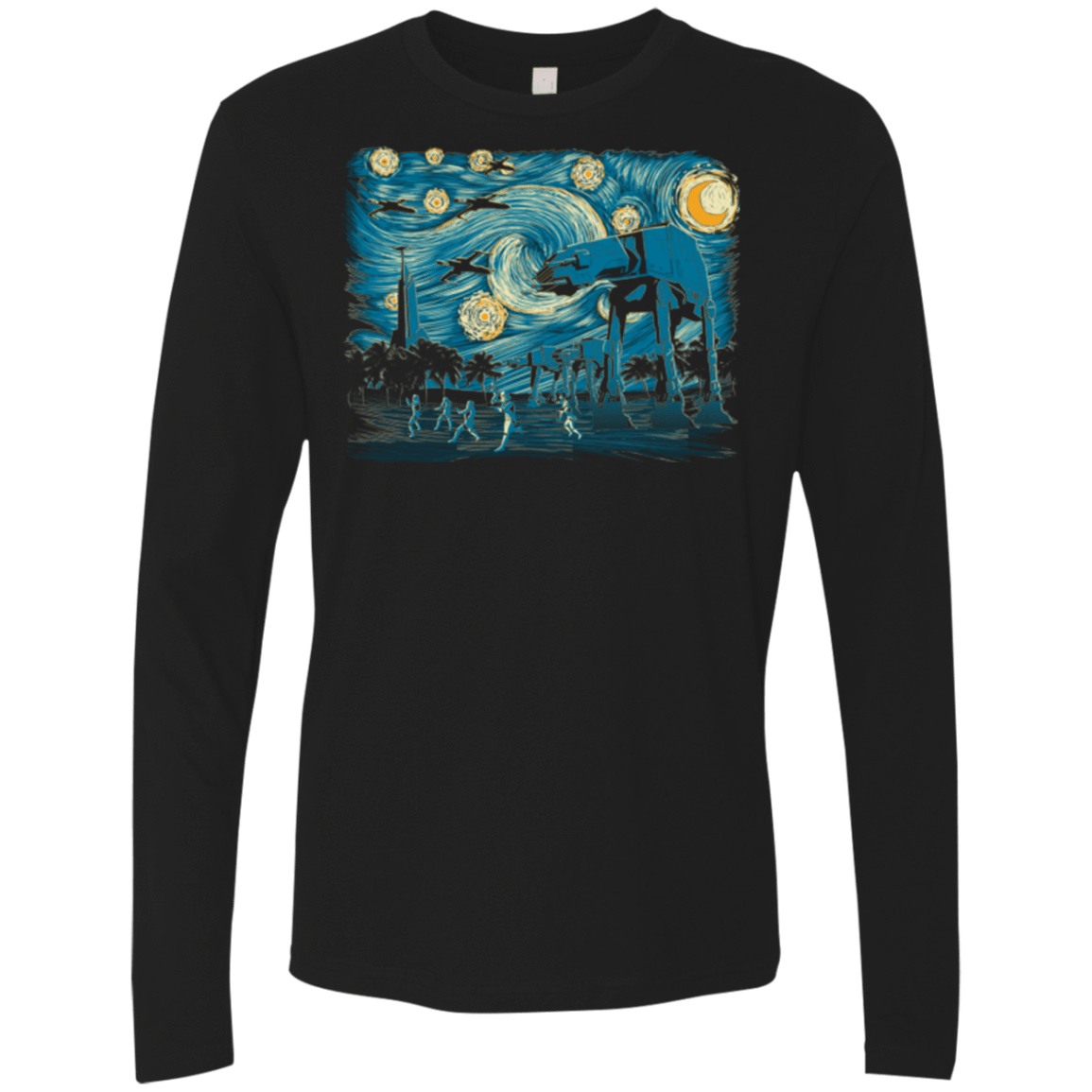 T-Shirts Black / Small Starry Scarif Men's Premium Long Sleeve