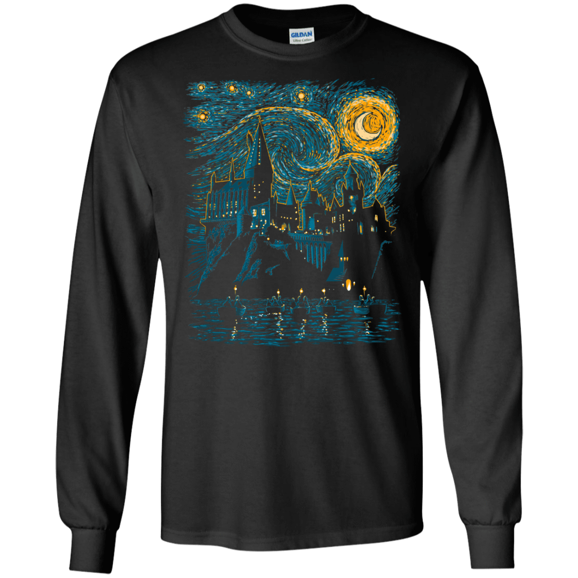 T-Shirts Black / S Starry School Men's Long Sleeve T-Shirt