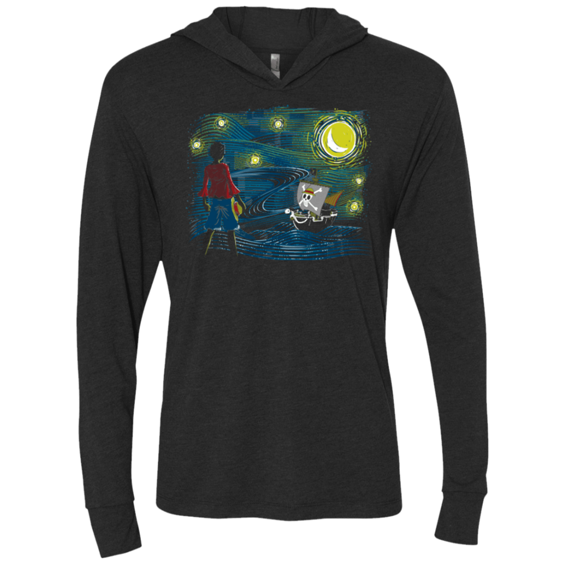 T-Shirts Vintage Black / X-Small Starry Sea Triblend Long Sleeve Hoodie Tee