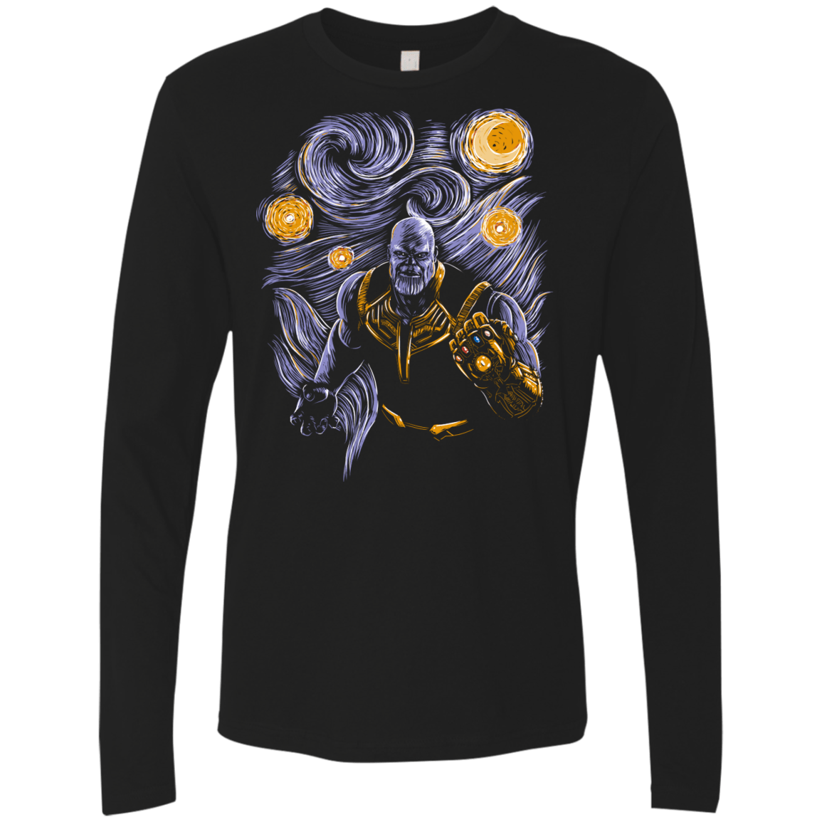 T-Shirts Black / S Starry Thanos Men's Premium Long Sleeve