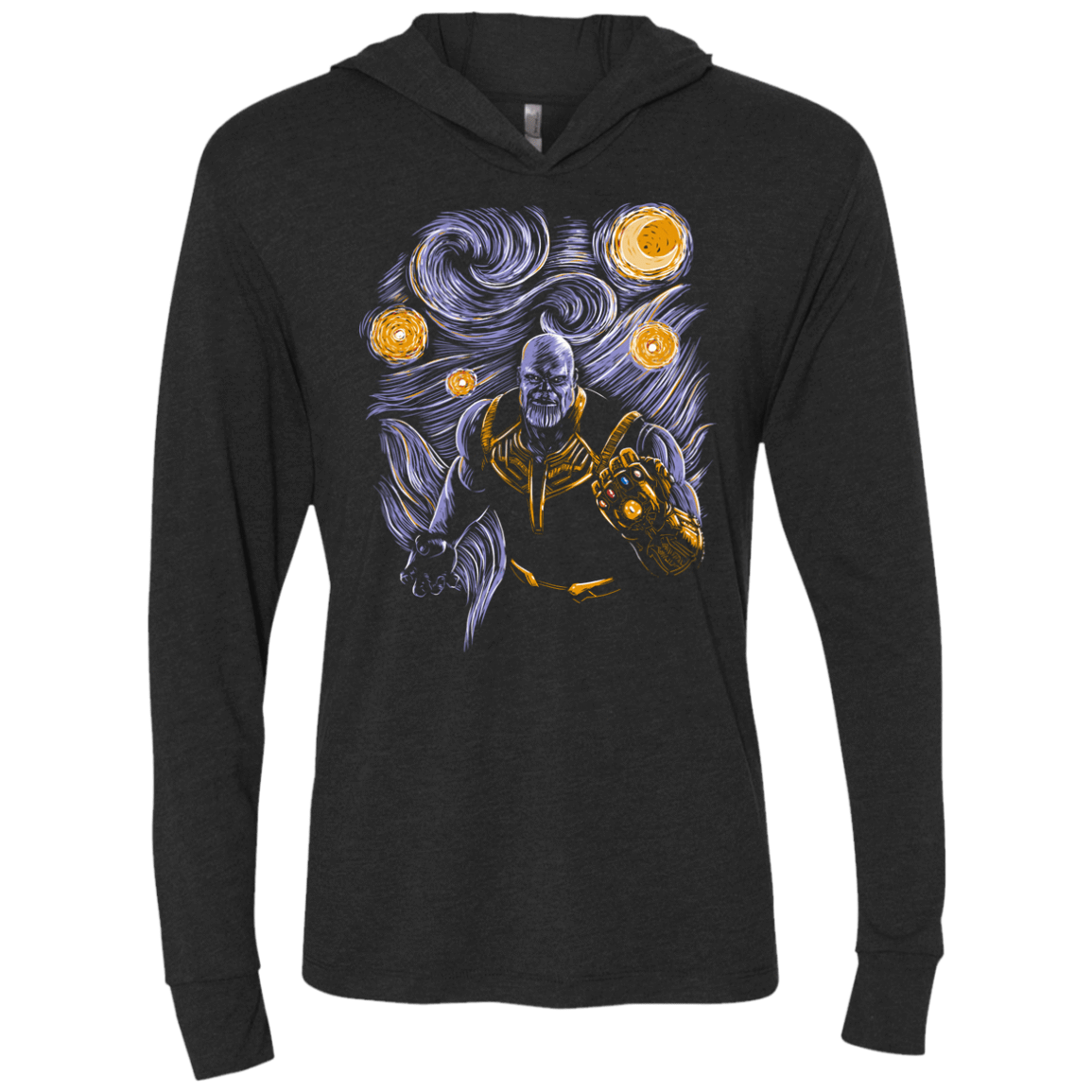 T-Shirts Vintage Black / X-Small Starry Thanos Triblend Long Sleeve Hoodie Tee