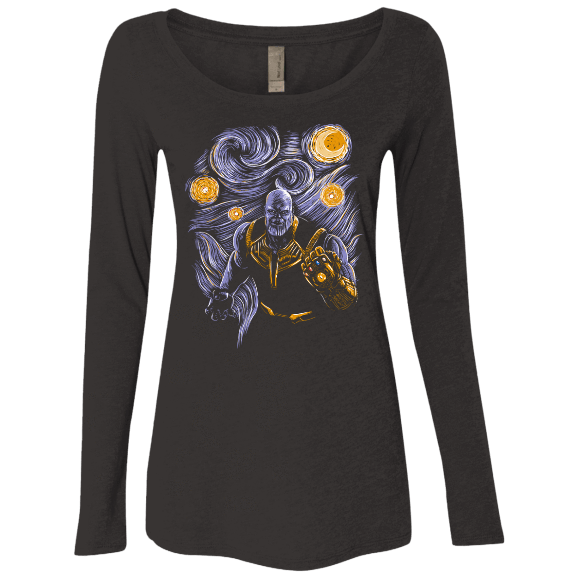 T-Shirts Vintage Black / S Starry Thanos Women's Triblend Long Sleeve Shirt