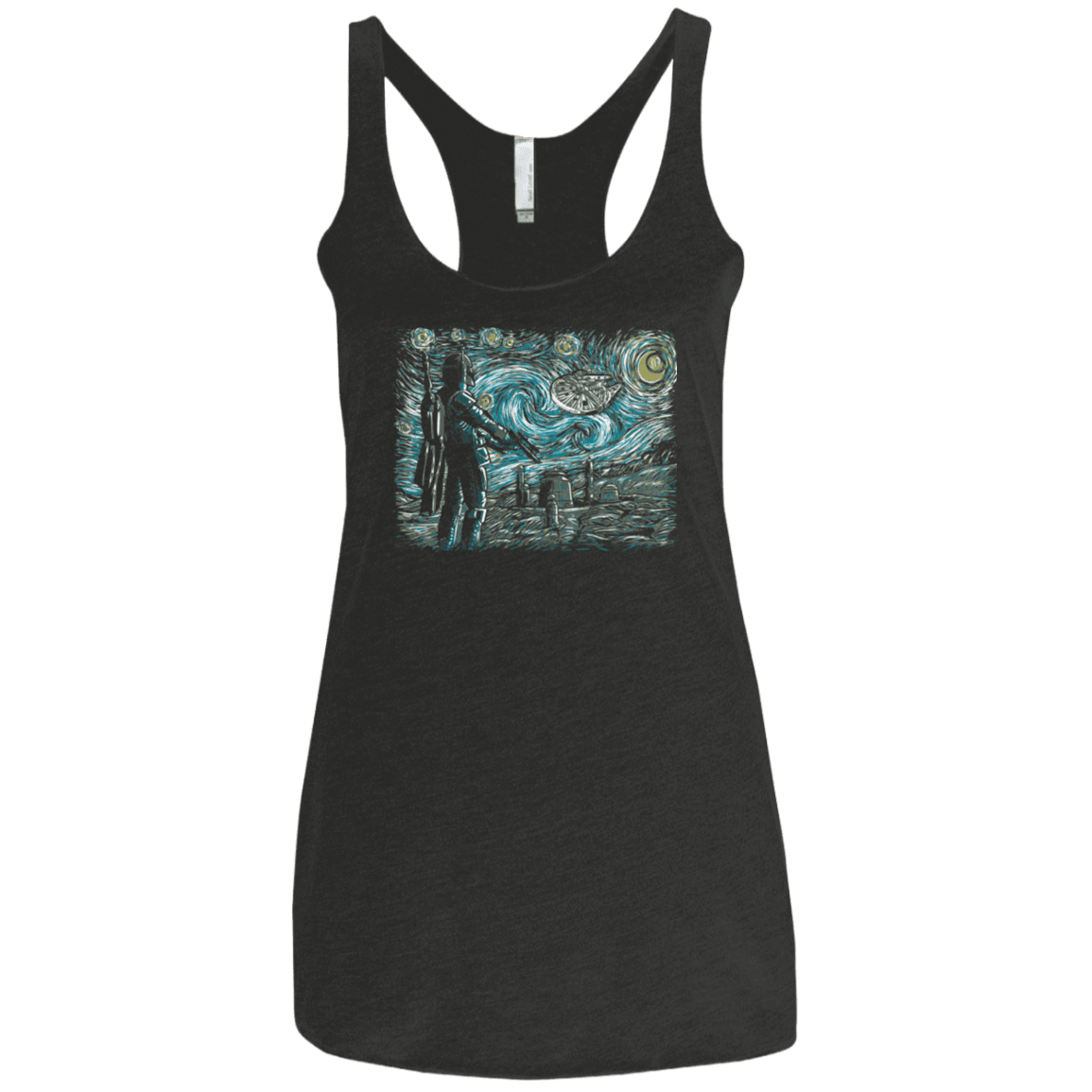 T-Shirts Vintage Black / X-Small Starry Wars Women's Triblend Racerback Tank