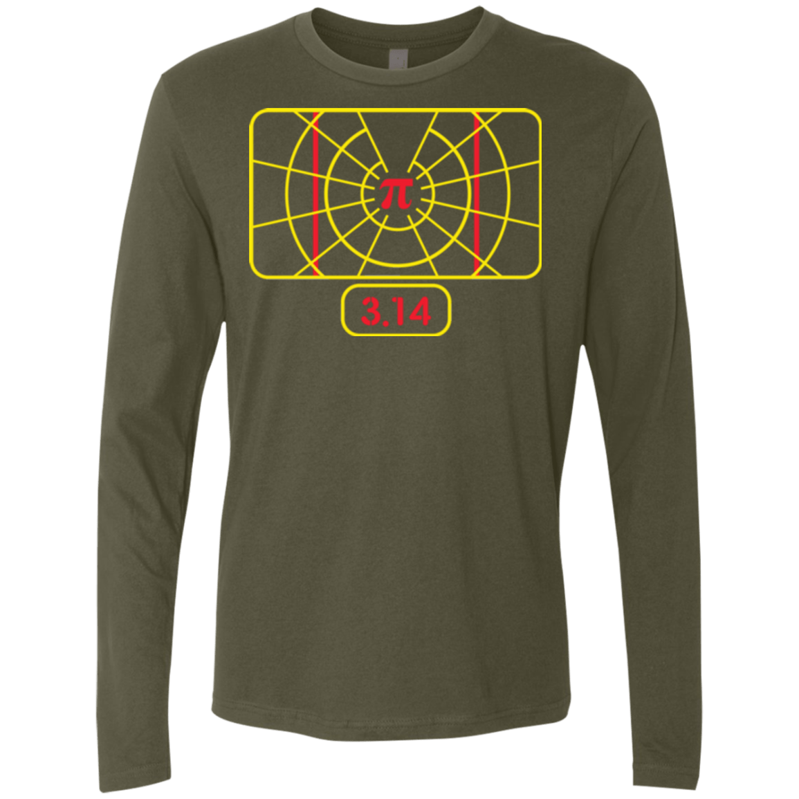 T-Shirts Military Green / Small Stay on Pi Men's Premium Long Sleeve