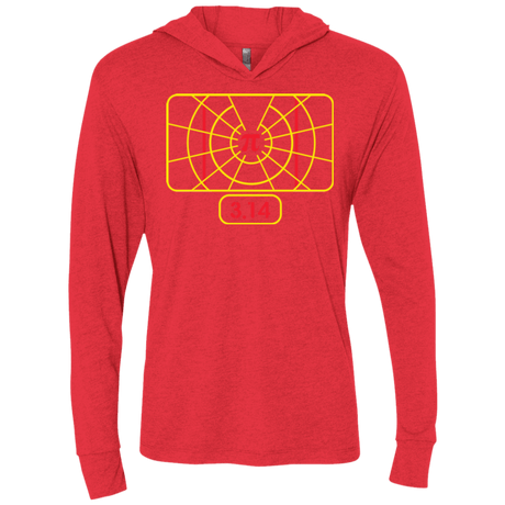 T-Shirts Vintage Red / X-Small Stay on Pi Triblend Long Sleeve Hoodie Tee