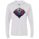 T-Shirts Heather White / X-Small Steel Hero Triblend Long Sleeve Hoodie Tee