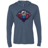 T-Shirts Indigo / X-Small Steel Hero Triblend Long Sleeve Hoodie Tee