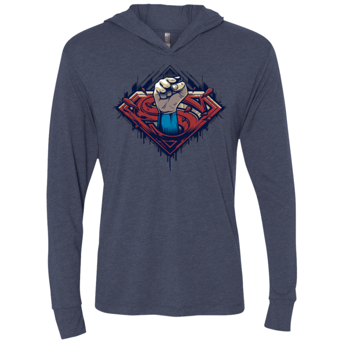 T-Shirts Vintage Navy / X-Small Steel Hero Triblend Long Sleeve Hoodie Tee