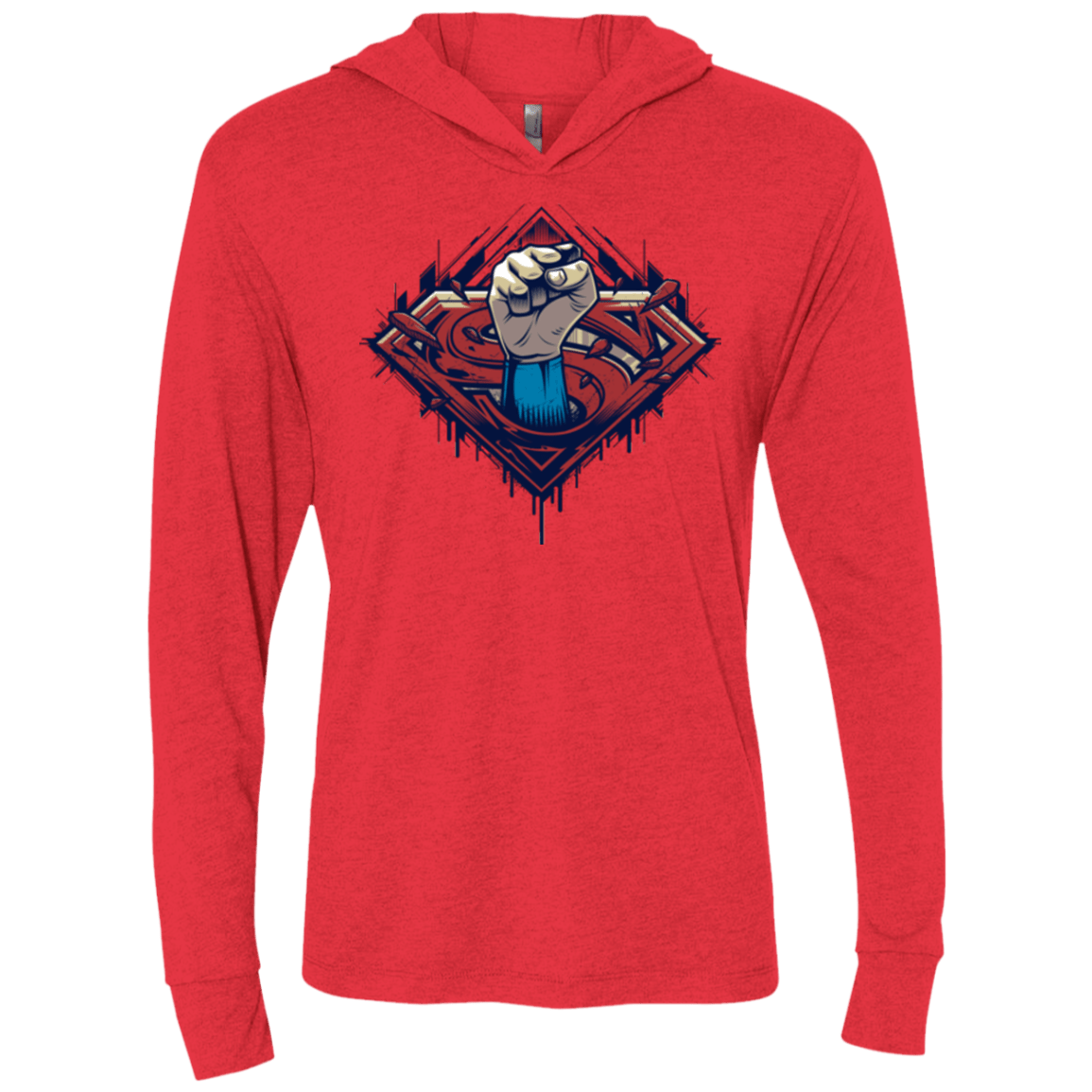 T-Shirts Vintage Red / X-Small Steel Hero Triblend Long Sleeve Hoodie Tee