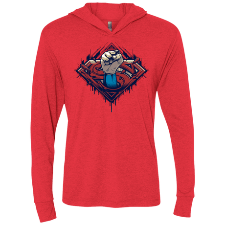 T-Shirts Vintage Red / X-Small Steel Hero Triblend Long Sleeve Hoodie Tee