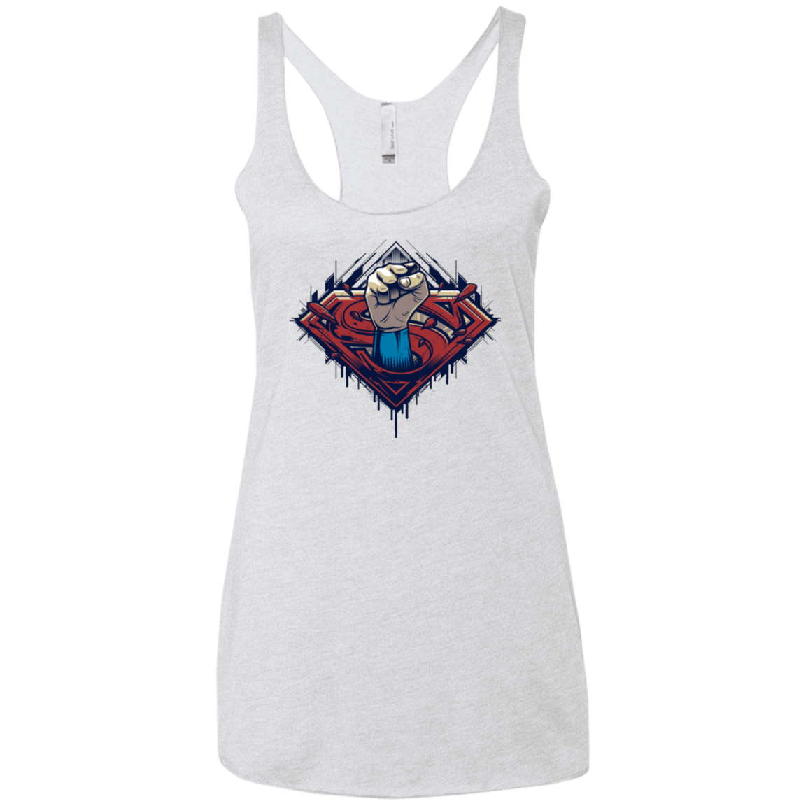 T-Shirts Heather White / X-Small Steel Hero Women's Triblend Racerback Tank