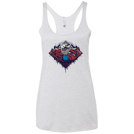 T-Shirts Heather White / X-Small Steel Hero Women's Triblend Racerback Tank