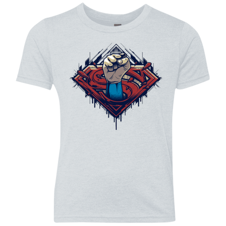 T-Shirts Heather White / YXS Steel Hero Youth Triblend T-Shirt