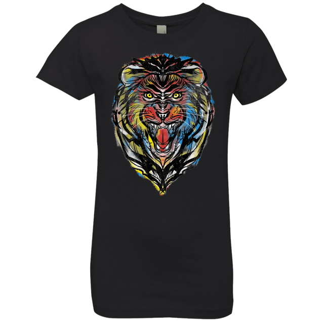 T-Shirts Black / YXS Stencil Lion Girls Premium T-Shirt