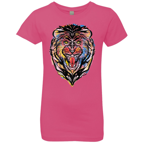 T-Shirts Hot Pink / YXS Stencil Lion Girls Premium T-Shirt