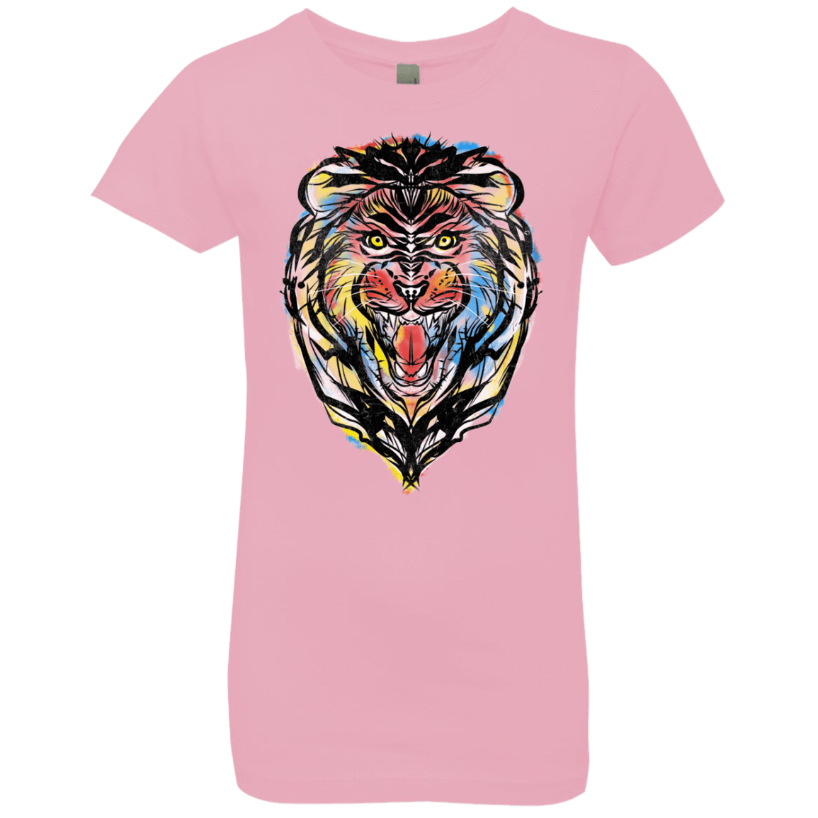 T-Shirts Light Pink / YXS Stencil Lion Girls Premium T-Shirt