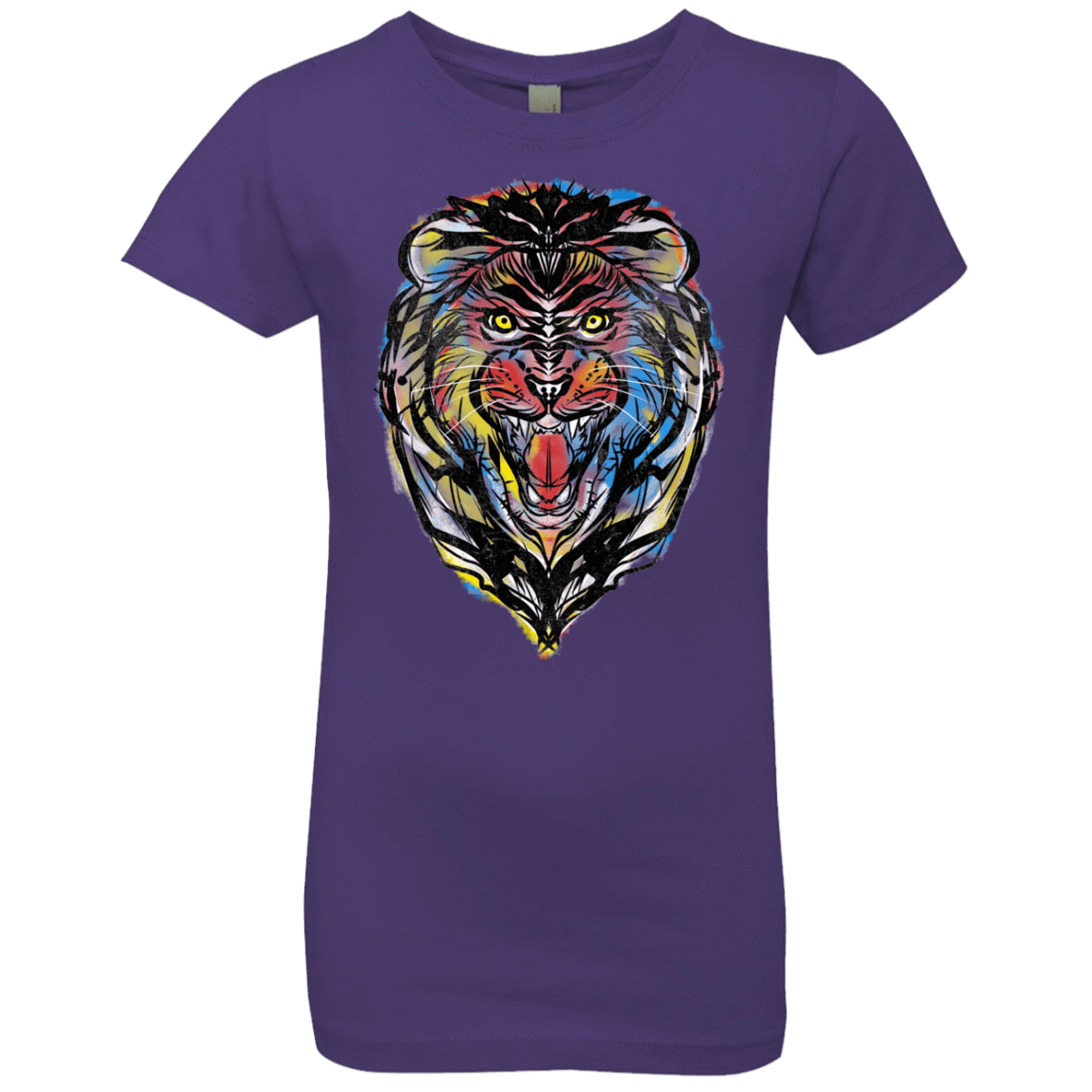 T-Shirts Purple Rush / YXS Stencil Lion Girls Premium T-Shirt