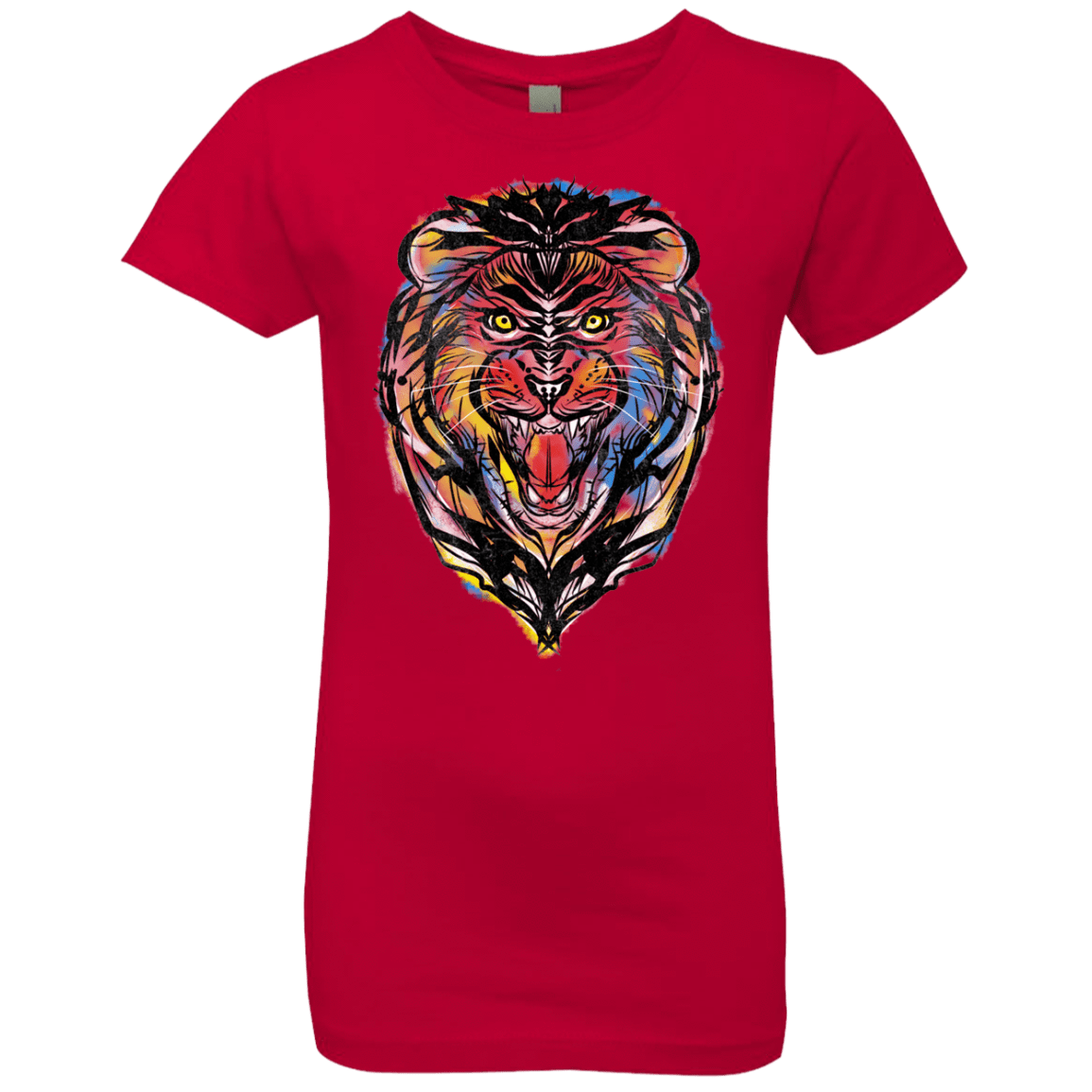 T-Shirts Red / YXS Stencil Lion Girls Premium T-Shirt