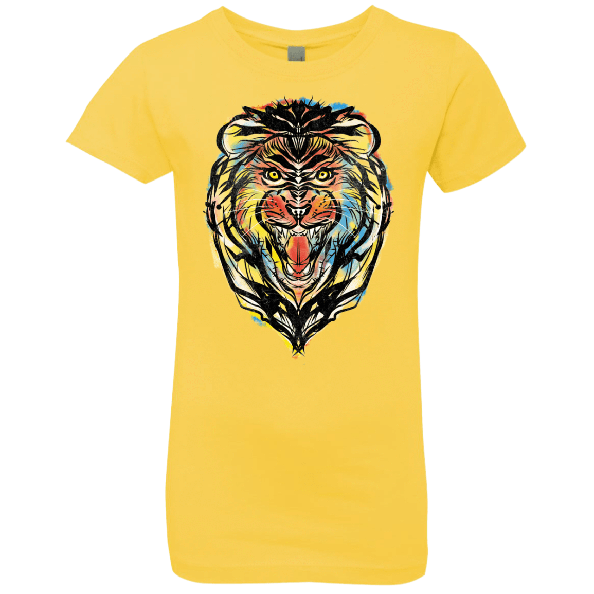 T-Shirts Vibrant Yellow / YXS Stencil Lion Girls Premium T-Shirt