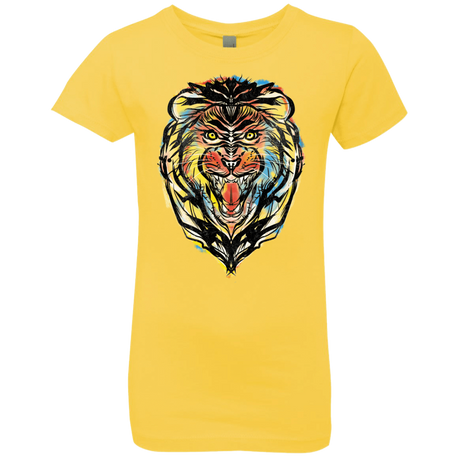T-Shirts Vibrant Yellow / YXS Stencil Lion Girls Premium T-Shirt