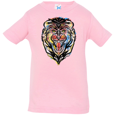T-Shirts Pink / 6 Months Stencil Lion Infant Premium T-Shirt