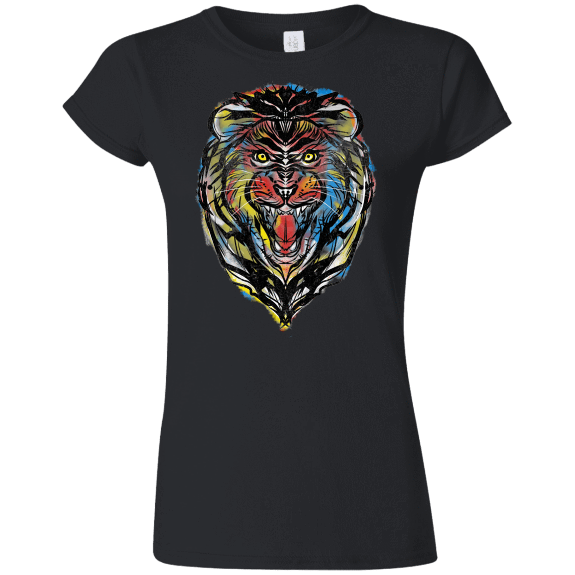 T-Shirts Black / S Stencil Lion Junior Slimmer-Fit T-Shirt