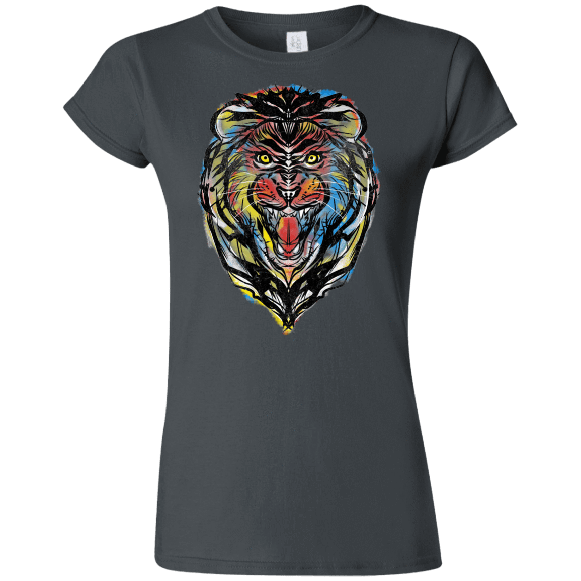 T-Shirts Charcoal / S Stencil Lion Junior Slimmer-Fit T-Shirt