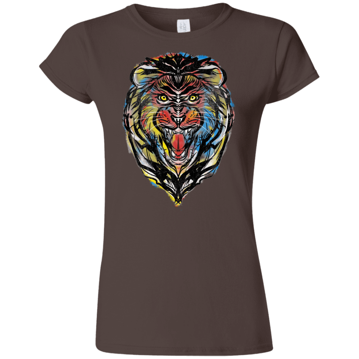 T-Shirts Dark Chocolate / S Stencil Lion Junior Slimmer-Fit T-Shirt