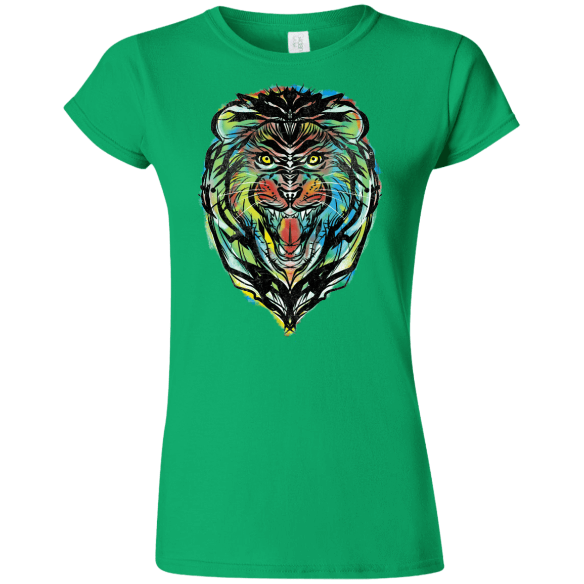 T-Shirts Irish Green / S Stencil Lion Junior Slimmer-Fit T-Shirt