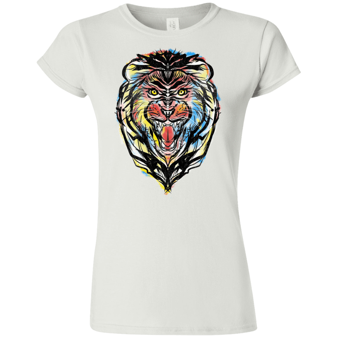 T-Shirts White / S Stencil Lion Junior Slimmer-Fit T-Shirt