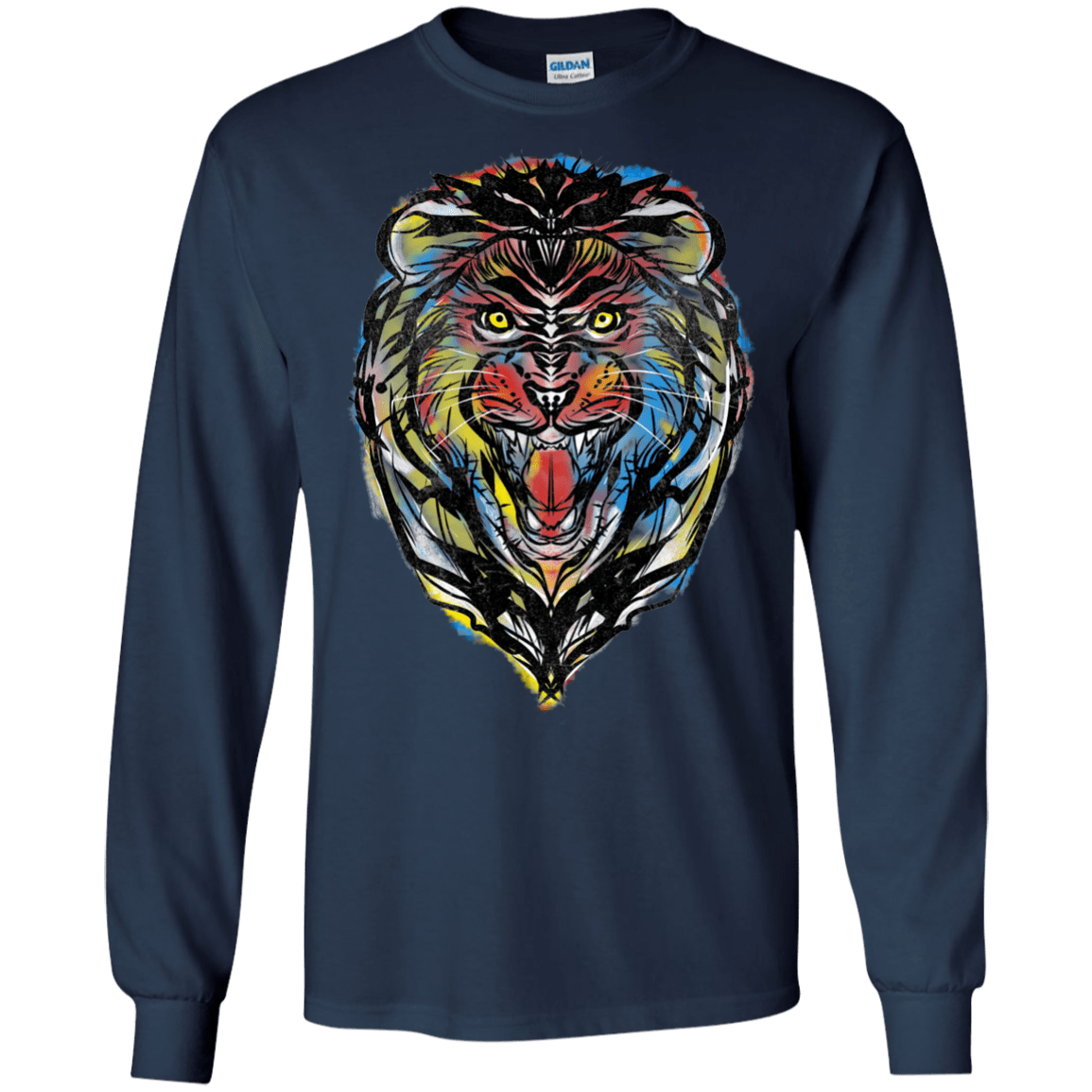 Stencil Lion Men's Long Sleeve T-Shirt