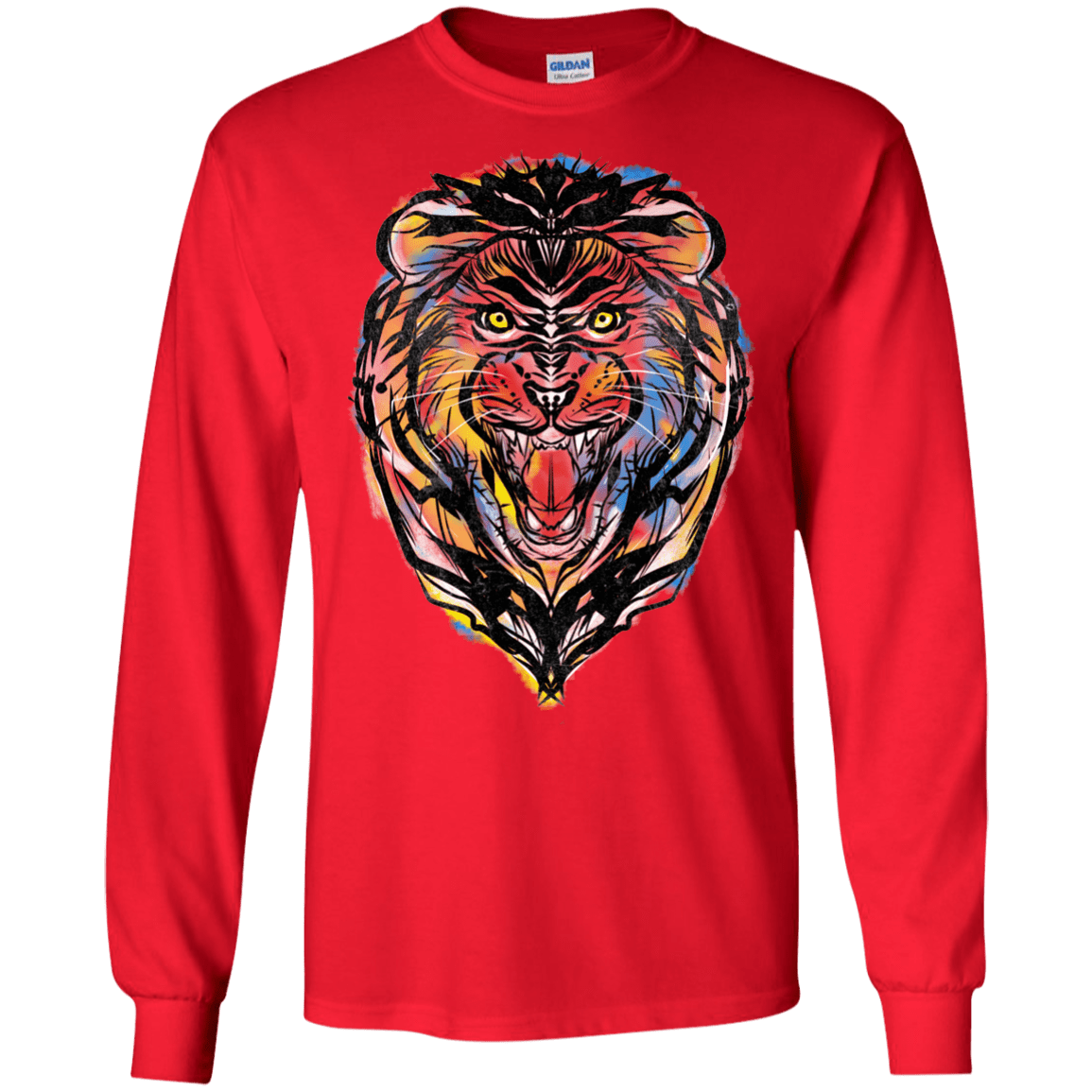 Stencil Lion Men's Long Sleeve T-Shirt