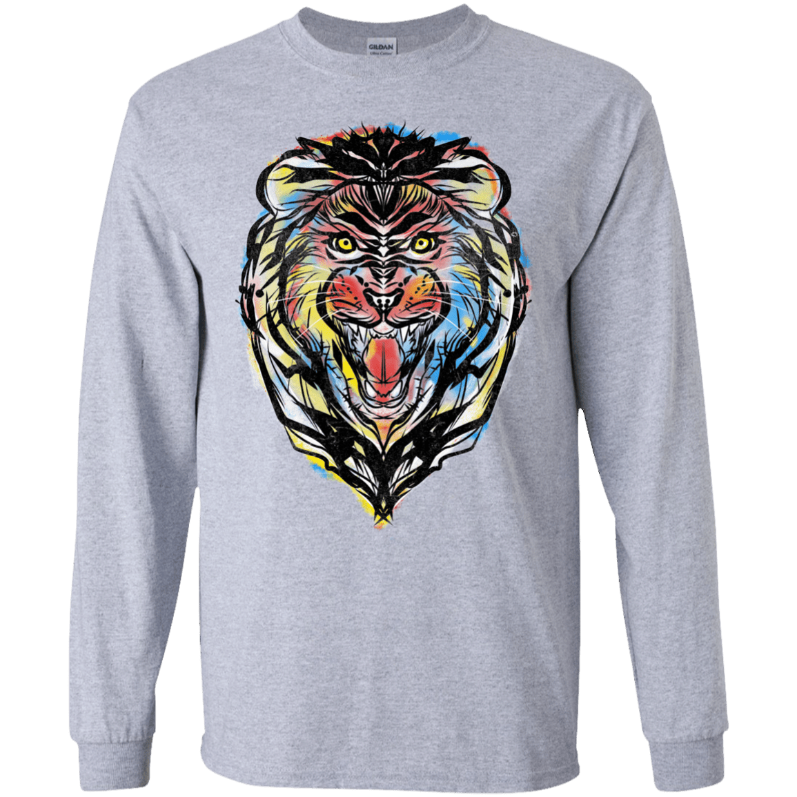 Stencil Lion Men's Long Sleeve T-Shirt