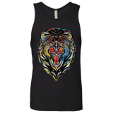 T-Shirts Black / S Stencil Lion Men's Premium Tank Top