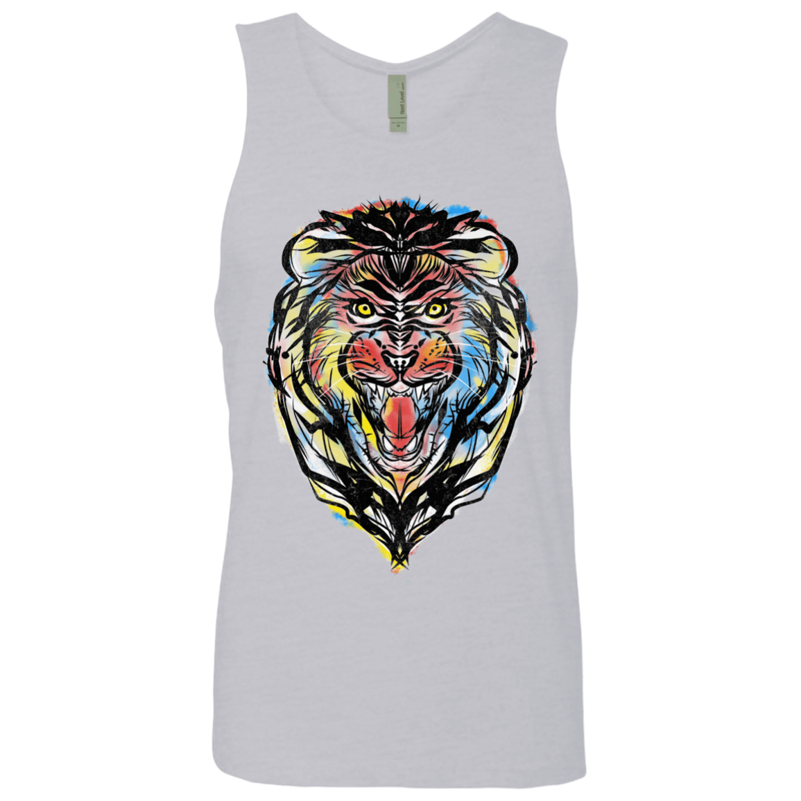 T-Shirts Heather Grey / S Stencil Lion Men's Premium Tank Top