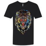 T-Shirts Black / X-Small Stencil Lion Men's Premium V-Neck