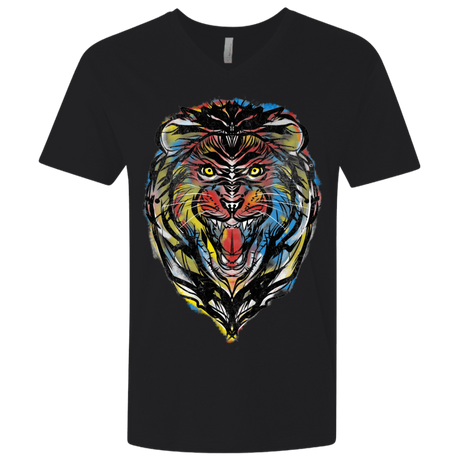 T-Shirts Black / X-Small Stencil Lion Men's Premium V-Neck