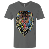 T-Shirts Heavy Metal / X-Small Stencil Lion Men's Premium V-Neck