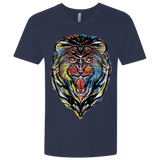 T-Shirts Midnight Navy / X-Small Stencil Lion Men's Premium V-Neck