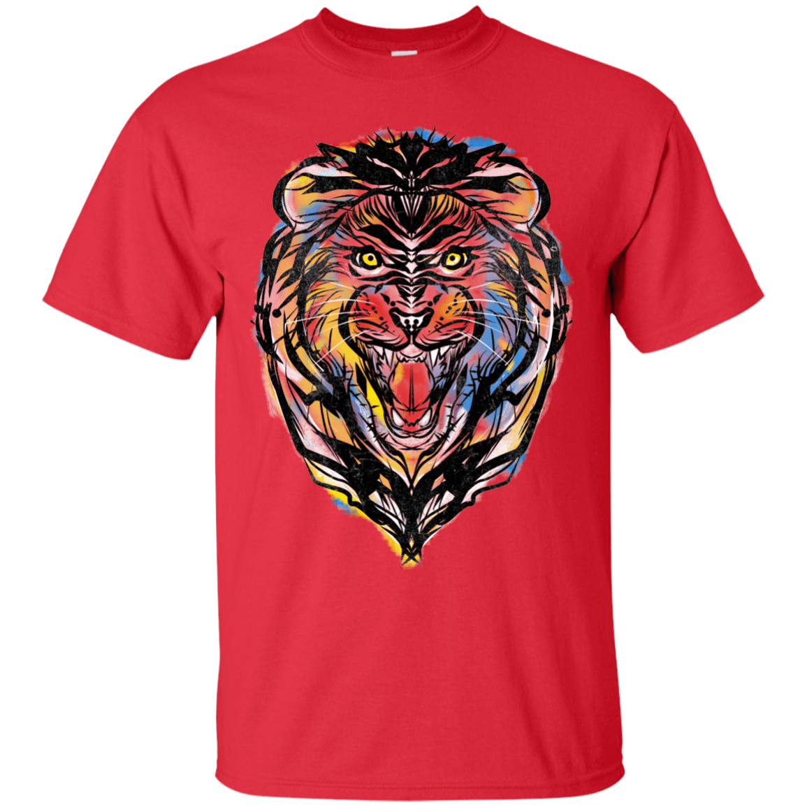 T-Shirts Red / S Stencil Lion T-Shirt