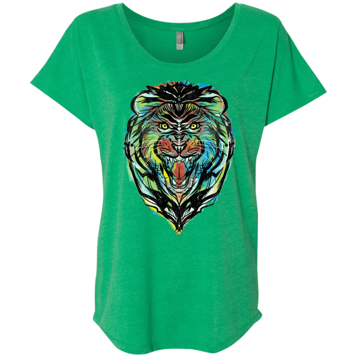 Stencil Lion Triblend Dolman Sleeve