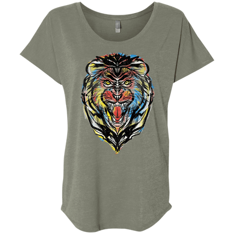 Stencil Lion Triblend Dolman Sleeve