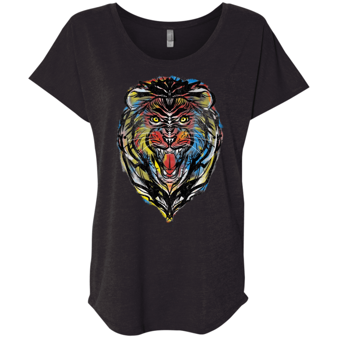 Stencil Lion Triblend Dolman Sleeve