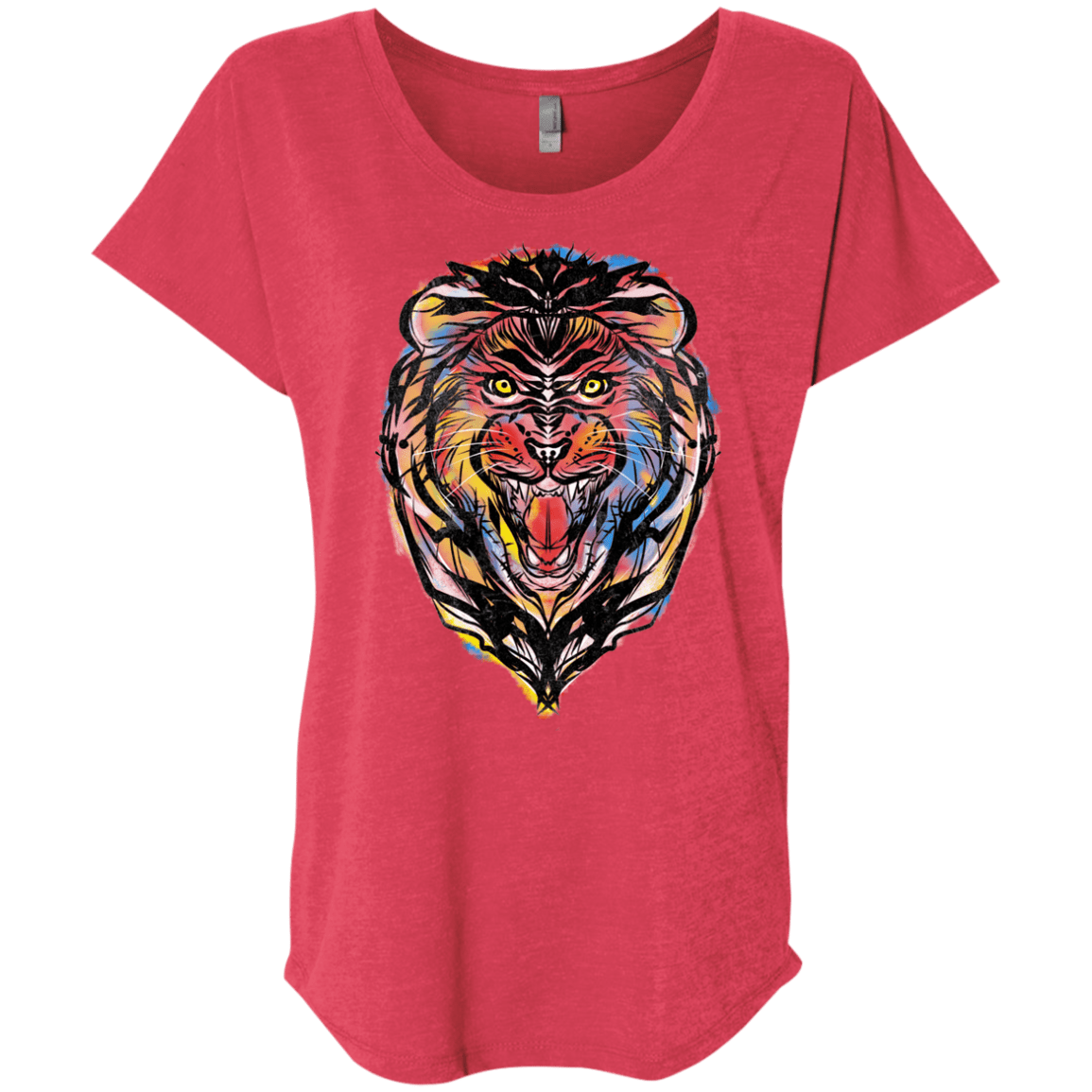 Stencil Lion Triblend Dolman Sleeve