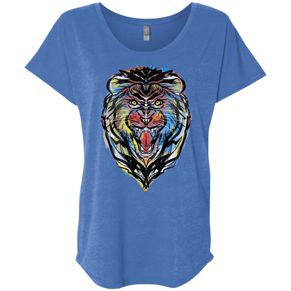 Stencil Lion Triblend Dolman Sleeve