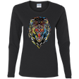 T-Shirts Black / S Stencil Lion Women's Long Sleeve T-Shirt