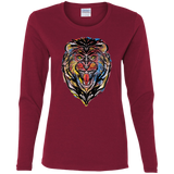 T-Shirts Cardinal / S Stencil Lion Women's Long Sleeve T-Shirt