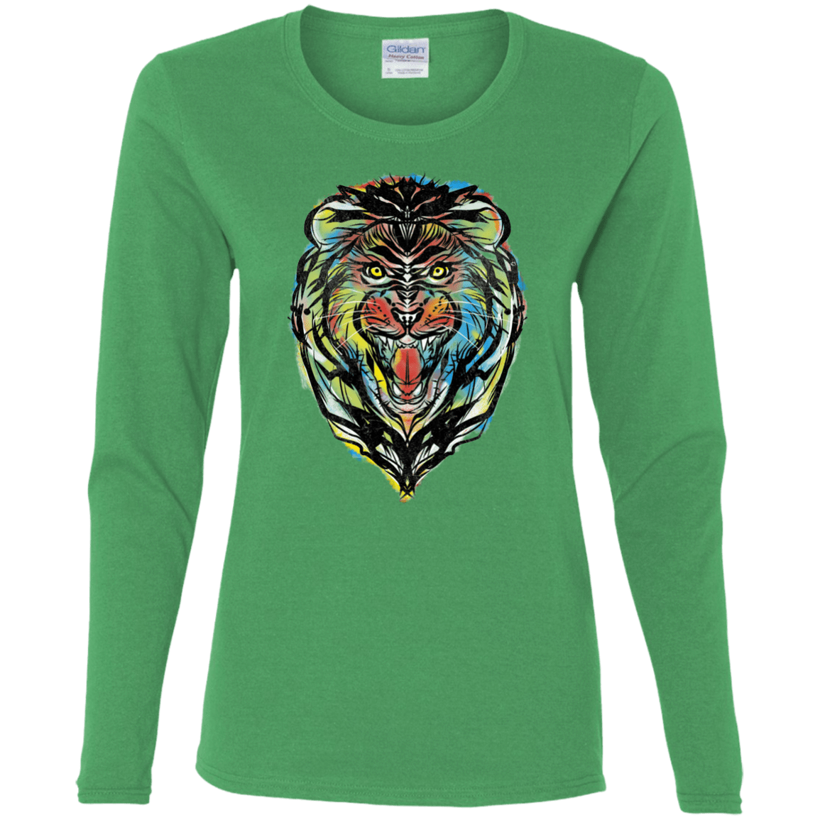T-Shirts Irish Green / S Stencil Lion Women's Long Sleeve T-Shirt