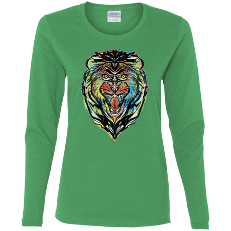 T-Shirts Irish Green / S Stencil Lion Women's Long Sleeve T-Shirt
